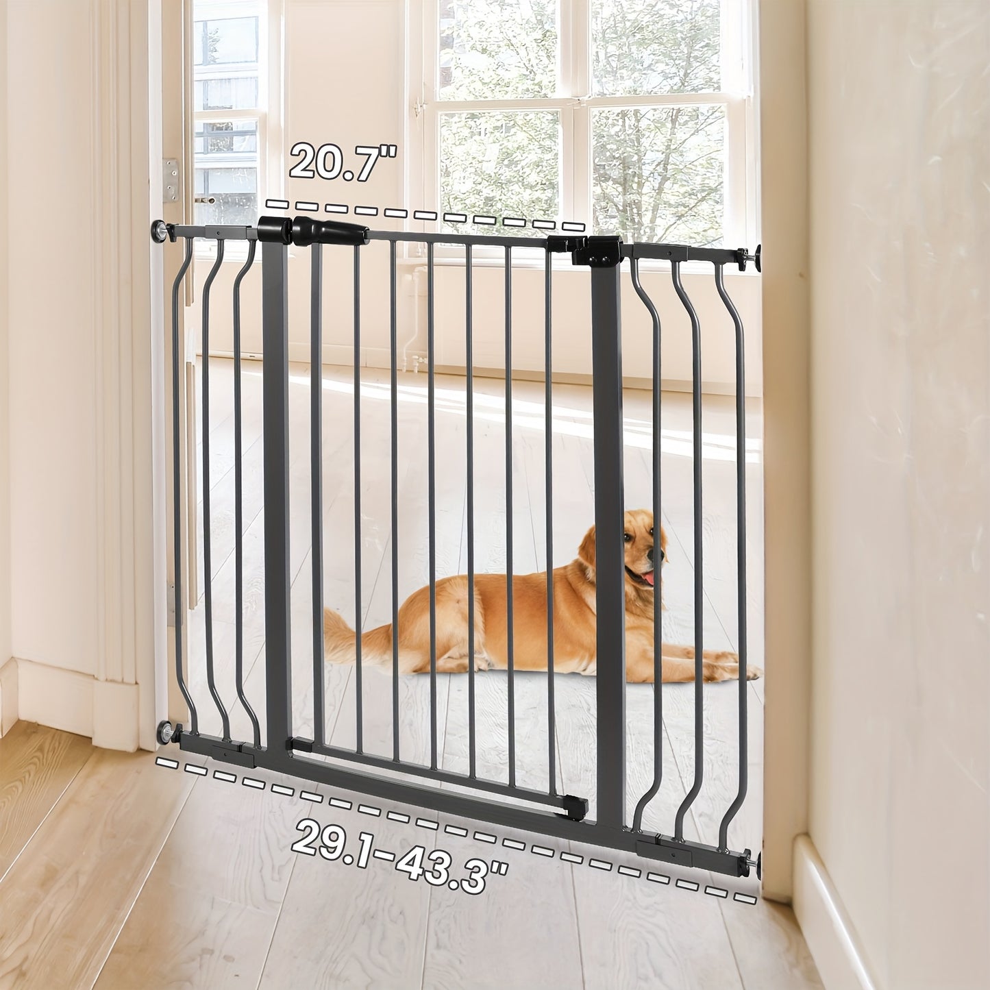 Functional Dog Fence in Black or White with 3 Sizes and Complete Accessories for Pets