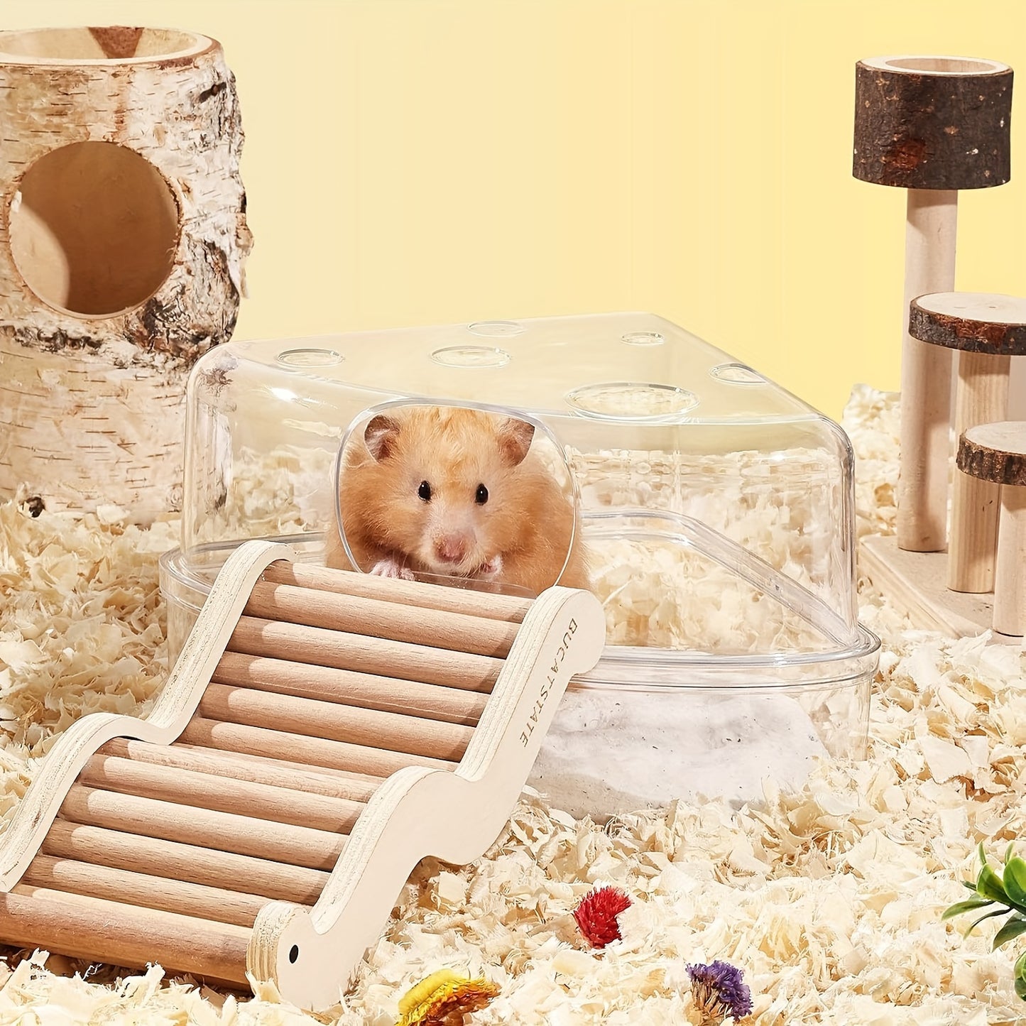 2pcs Hamster Bathroom and 2.5kg Dust-Free Toilet Sand for Small Pets with Transparent Design for Easy Observation