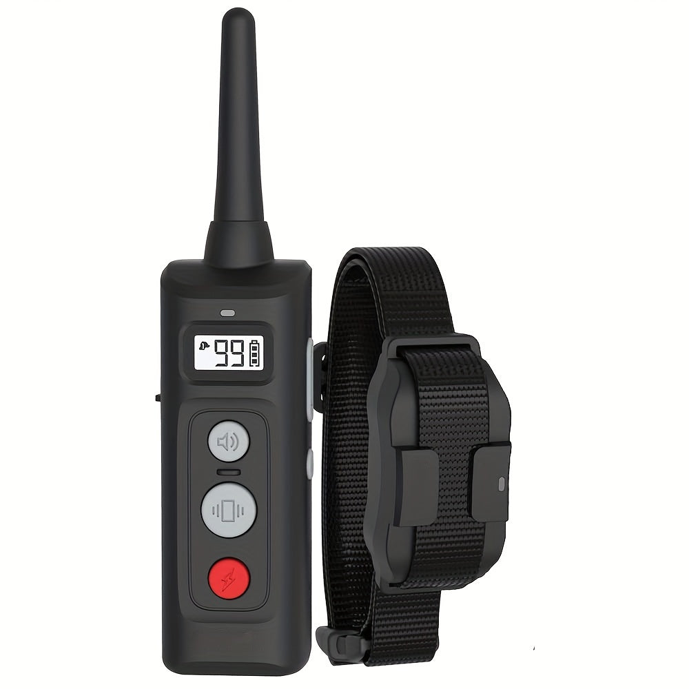 Adjustable 4000ft Range Dog Training Collar with Remote USB Rechargeable Polymer Battery Shock Buzz Vibration Modes Durable Nylon Strap