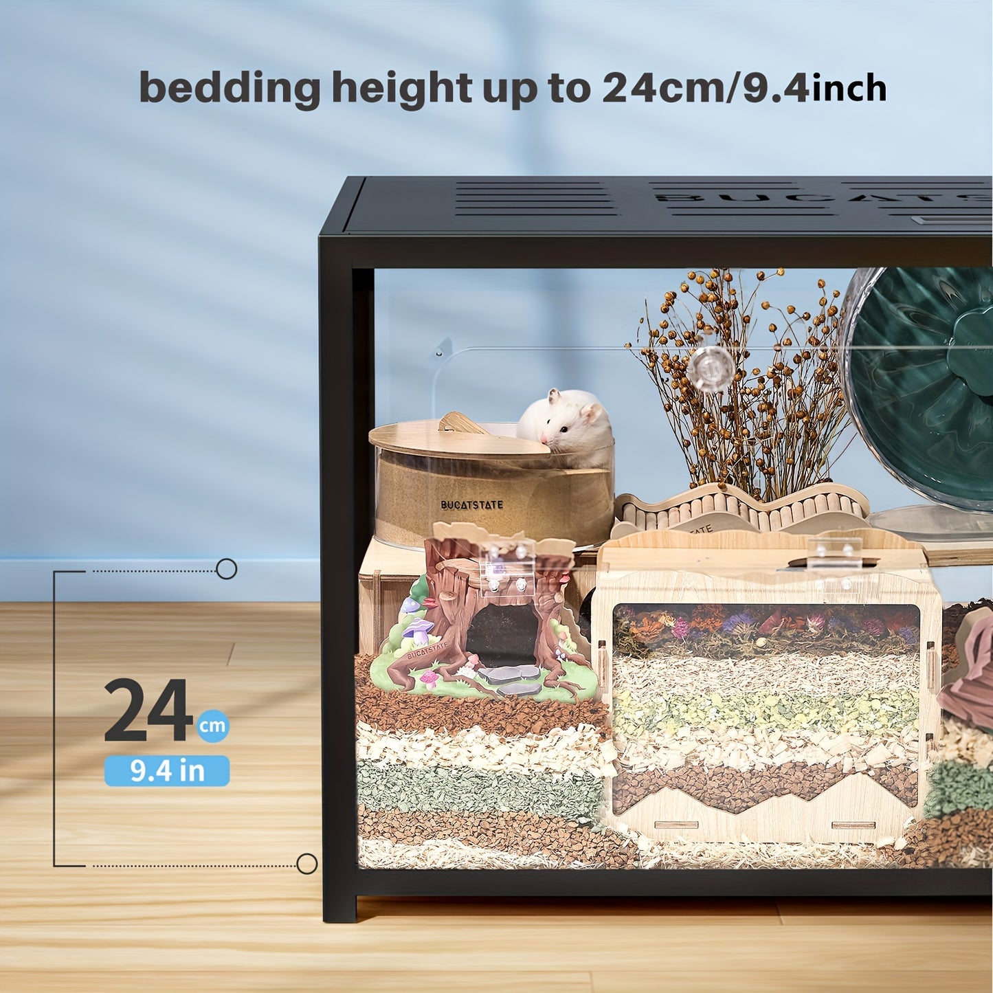 100cm Hamster Cage Metal Small Animal Habitat Large Stackable Top Access Easy Assemble Dwarf Syrian Hamster House For Guinea Gerbil
