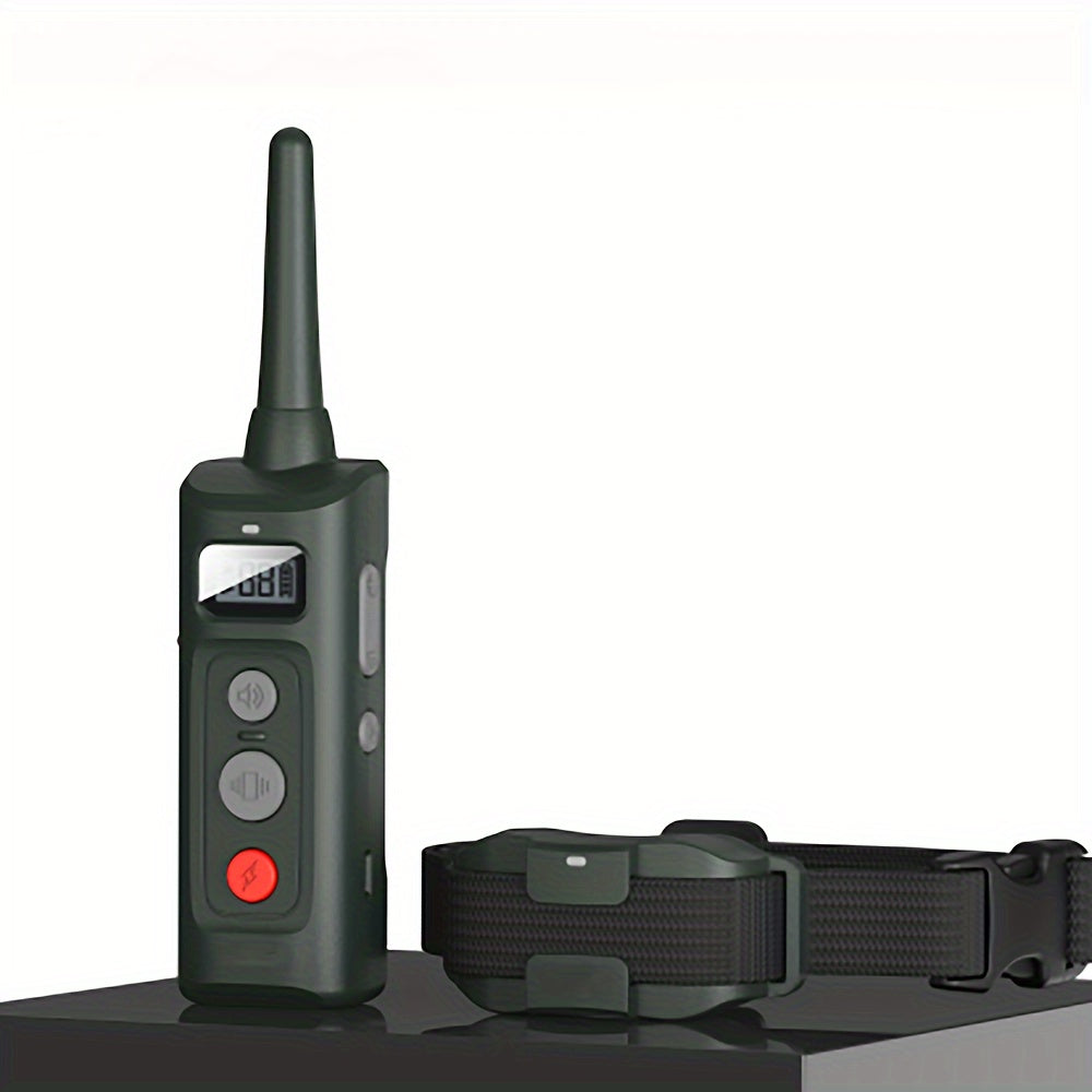 Adjustable 4000ft Range Dog Training Collar with Remote USB Rechargeable Polymer Battery Shock Buzz Vibration Modes Durable Nylon Strap