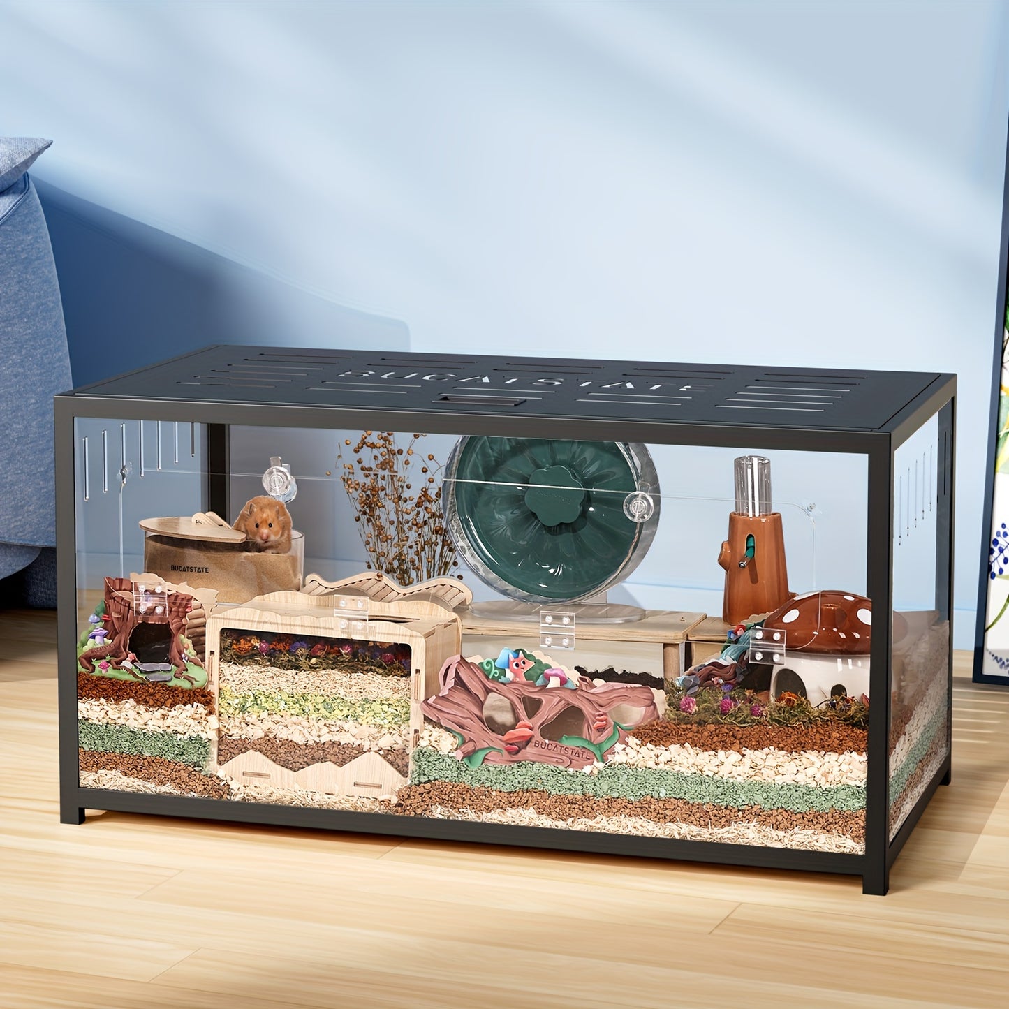 100cm Hamster Cage Metal Small Animal Habitat Large Stackable Top Access Easy Assemble Dwarf Syrian Hamster House For Guinea Gerbil