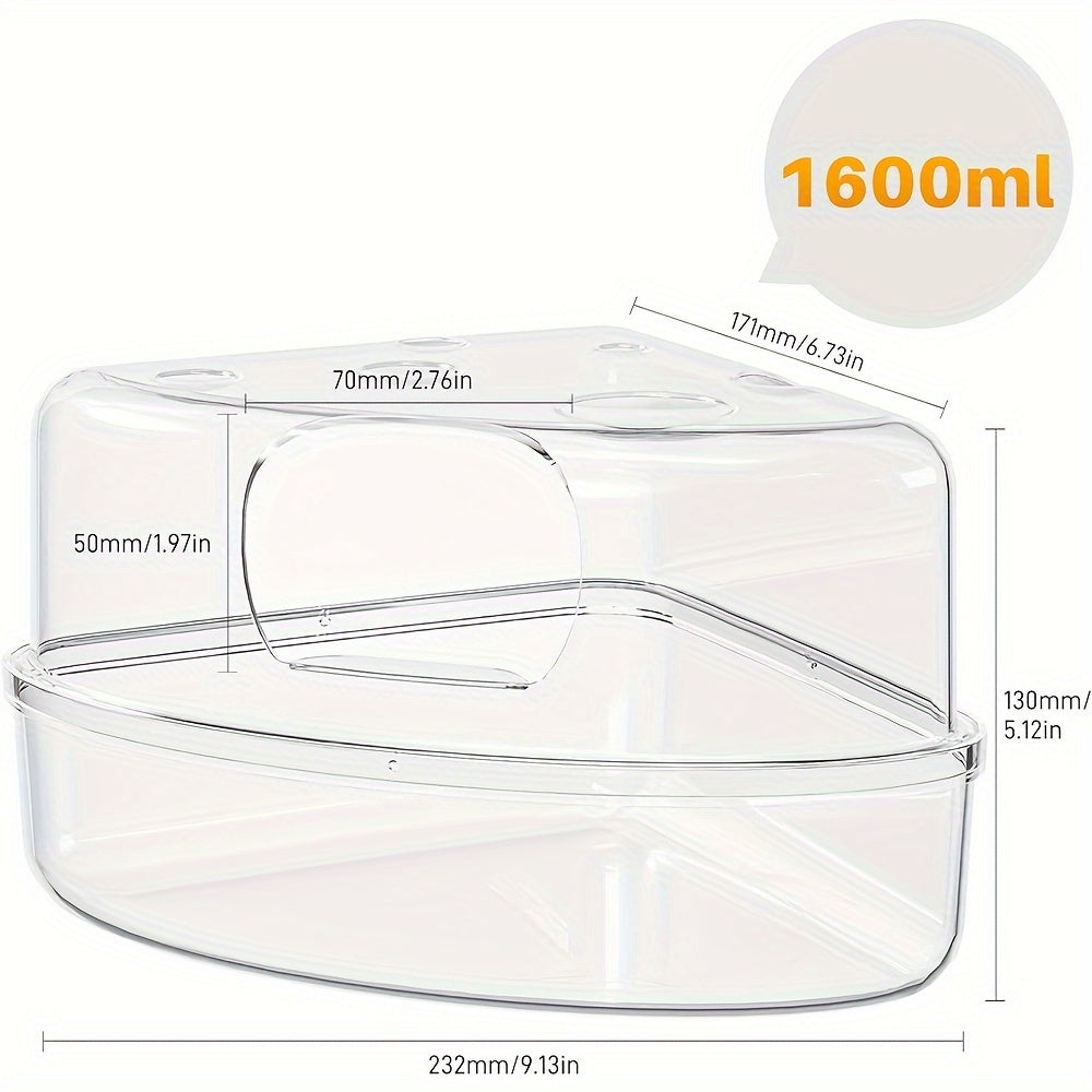 2pcs Hamster Bathroom and 2.5kg Dust-Free Toilet Sand for Small Pets with Transparent Design for Easy Observation