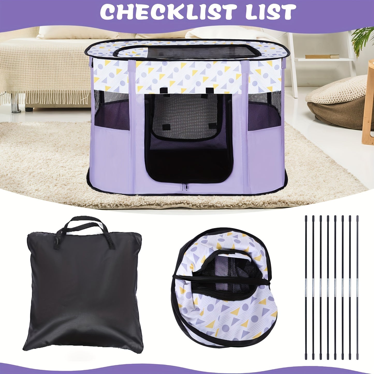 Foldable Cat Tent Spacious Breathable Mesh Cage for Cats and Kittens Indoor and Outdoor Play Perfect Gift for Cat Lovers