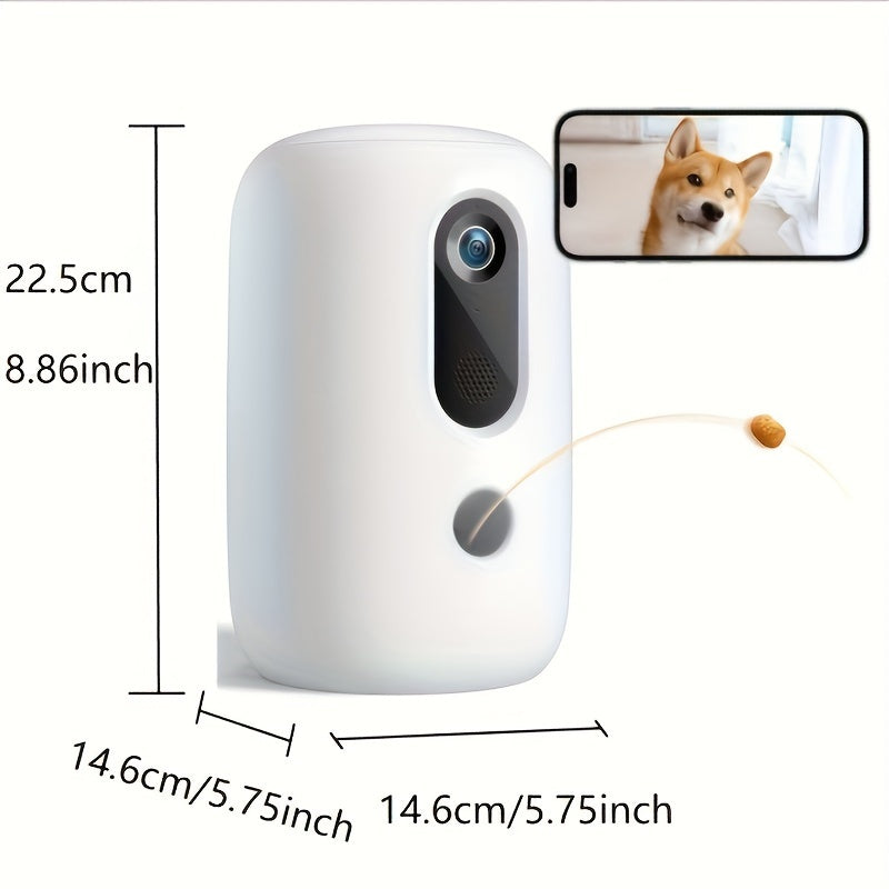 WiFi Pet Camera with Treat Dispenser 2K 1440p Video 2-Way Audio Night Vision Motion Alerts and Speaker for Remote Monitoring and Interactive Feeding