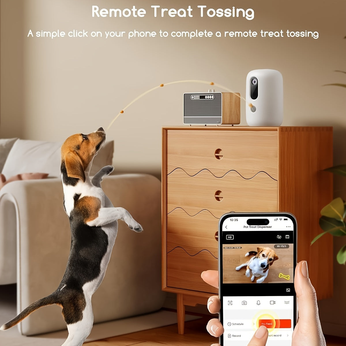 WiFi Pet Camera with Treat Dispenser 2K 1440p Video 2-Way Audio Night Vision Motion Alerts and Speaker for Remote Monitoring and Interactive Feeding