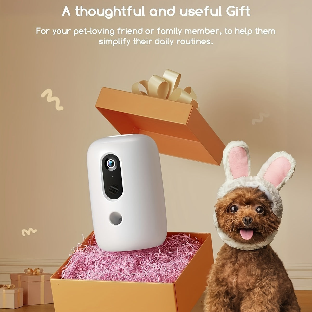 WiFi Pet Camera with Treat Dispenser 2K 1440p Video 2-Way Audio Night Vision Motion Alerts and Speaker for Remote Monitoring and Interactive Feeding