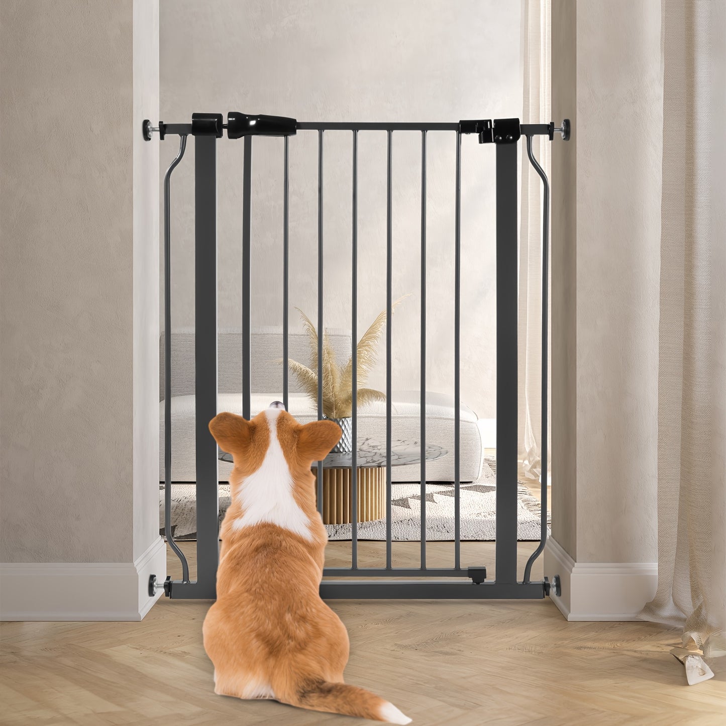 Functional Dog Fence in Black or White with 3 Sizes and Complete Accessories for Pets
