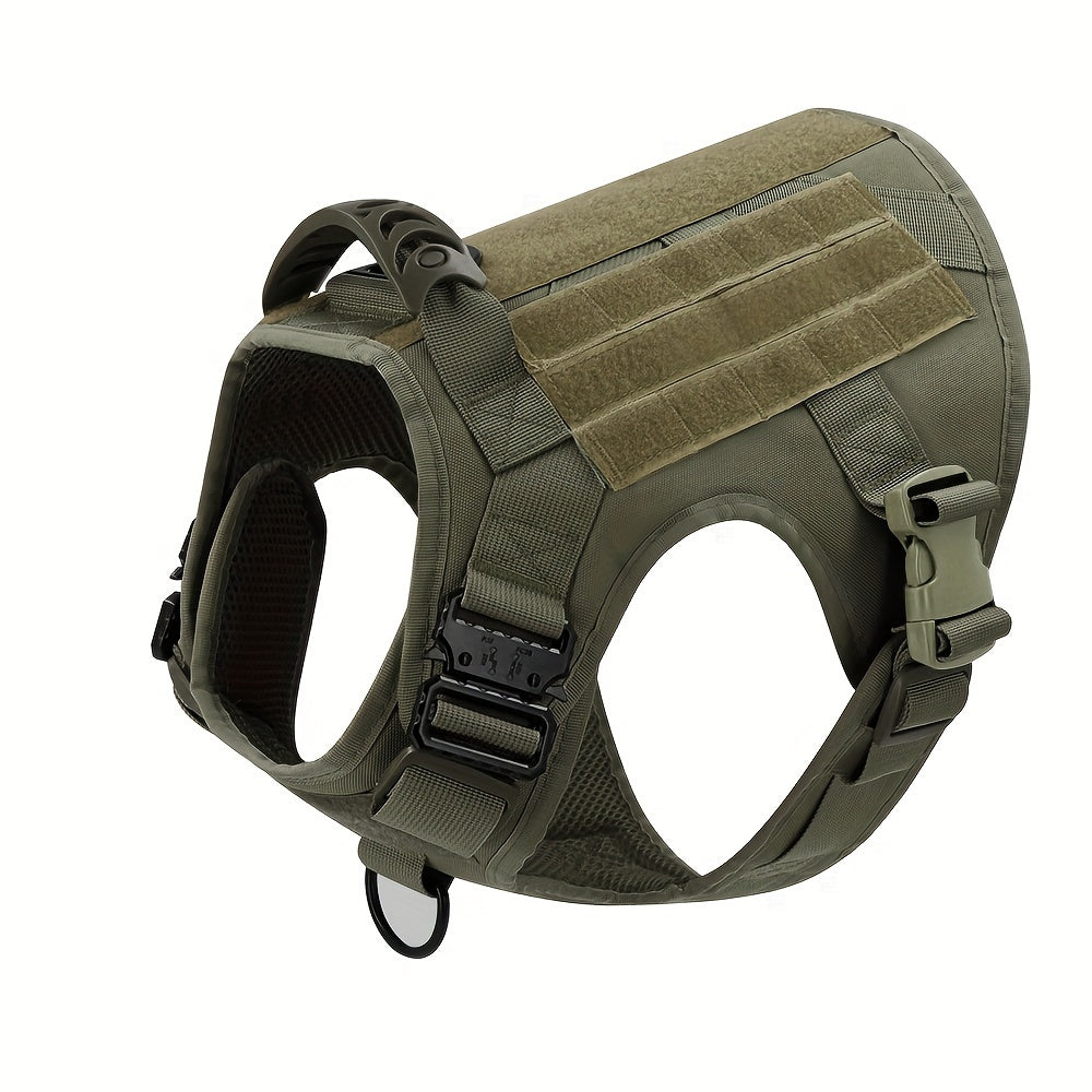 Large Dog Harness Collar And Leash Set With Tactical Bag For German Shepherd Malinois Training Walking Vest For Medium Large Dogs 5 Pieces Set