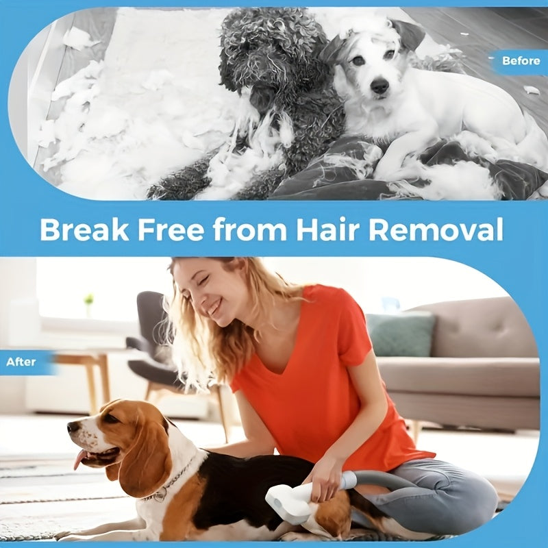 Dog Grooming Vacuum 5 in 1 Dog Grooming Kit 300W Strong Pet Grooming Vacuum for Dogs Large Capacity Dog Vacuum Shedding Grooming Hair Quiet Pet Grooming Vacuum with Pet Clipper and Nail Grinder for Shedding
