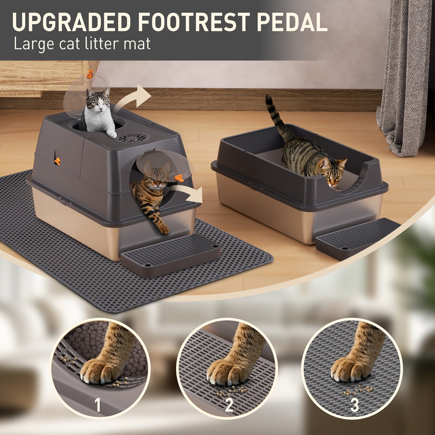 Citylife Stainless Steel Cat Litter Box With Lid XL