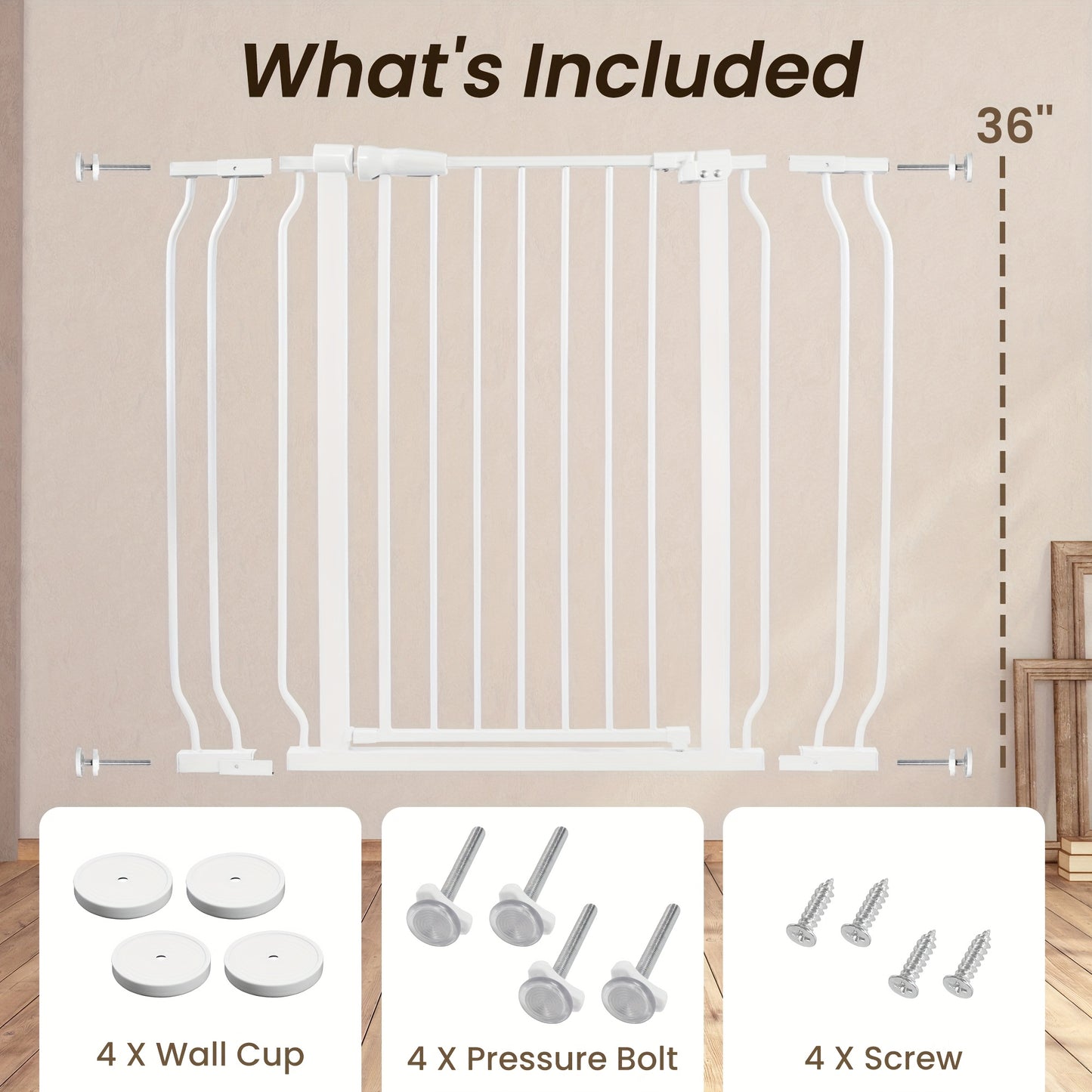 Functional Dog Fence in Black or White with 3 Sizes and Complete Accessories for Pets