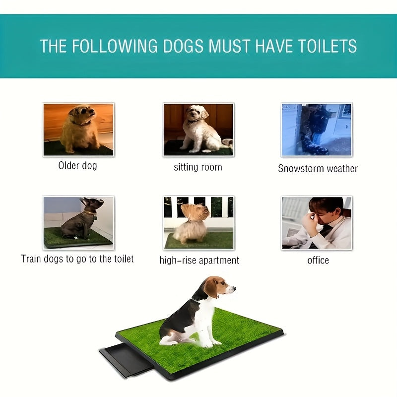 25 Inch X 20 Inch Dog Grass Pad With Tray Washable Indoor Dog Potty With Three Artificial Grass Training Pads Portable Grass Porch Potty For Dogs On Balcony Ideal For Housebreaking And Indoor Training For Small Medium Dogs