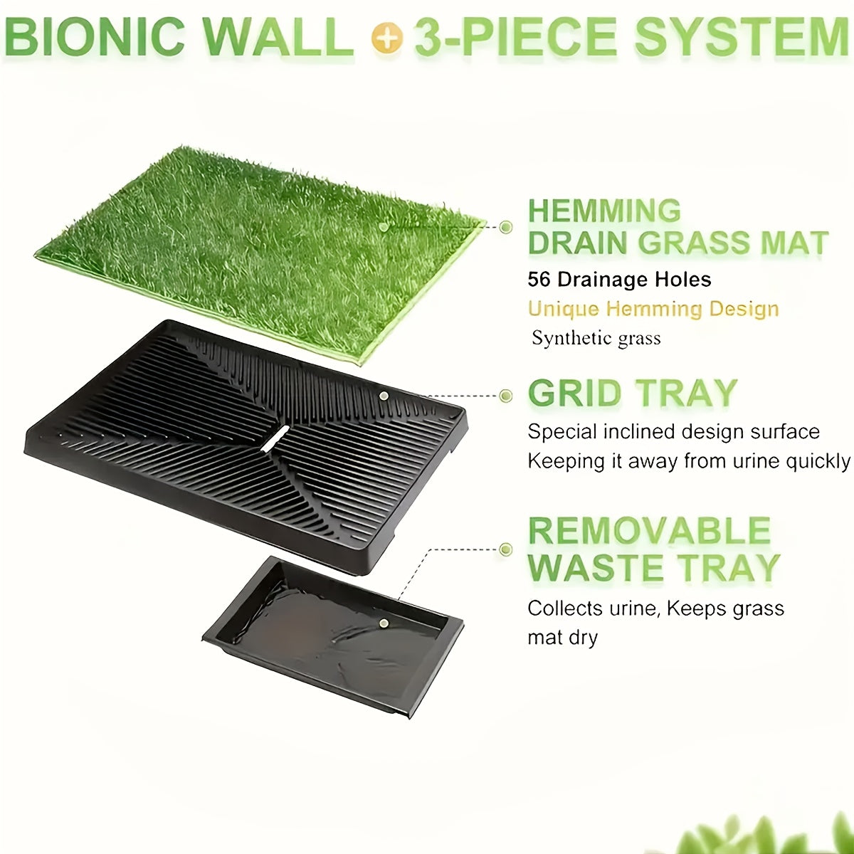 25 Inch X 20 Inch Dog Grass Pad With Tray Washable Indoor Dog Potty With Three Artificial Grass Training Pads Portable Grass Porch Potty For Dogs On Balcony Ideal For Housebreaking And Indoor Training For Small Medium Dogs
