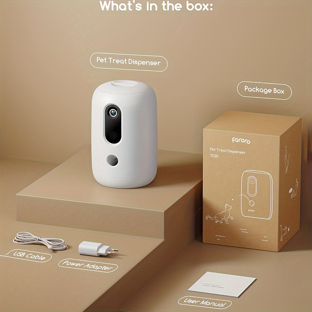WiFi Pet Camera with Treat Dispenser 2K 1440p Video 2-Way Audio Night Vision Motion Alerts and Speaker for Remote Monitoring and Interactive Feeding