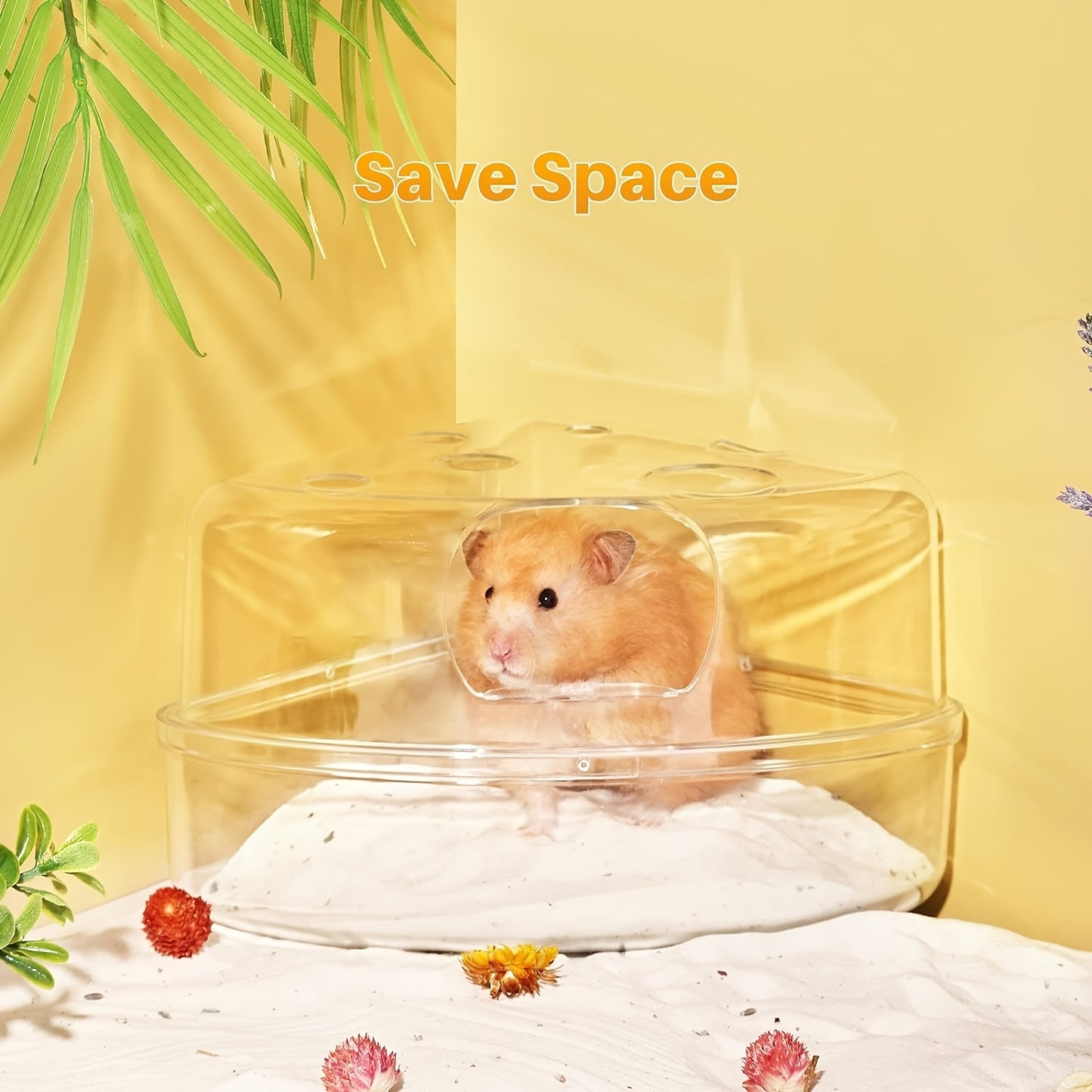 2pcs Hamster Bathroom and 2.5kg Dust-Free Toilet Sand for Small Pets with Transparent Design for Easy Observation