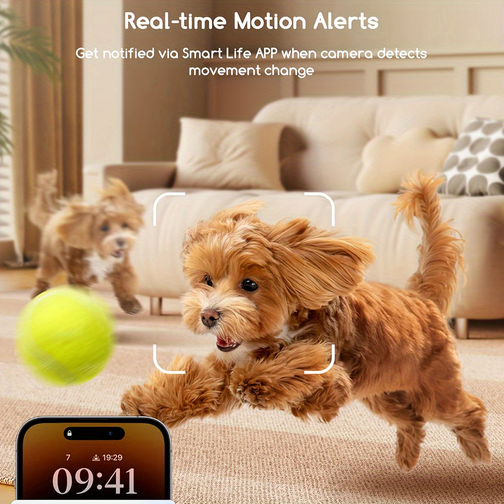 WiFi Pet Camera with Treat Dispenser 2K 1440p Video 2-Way Audio Night Vision Motion Alerts and Speaker for Remote Monitoring and Interactive Feeding