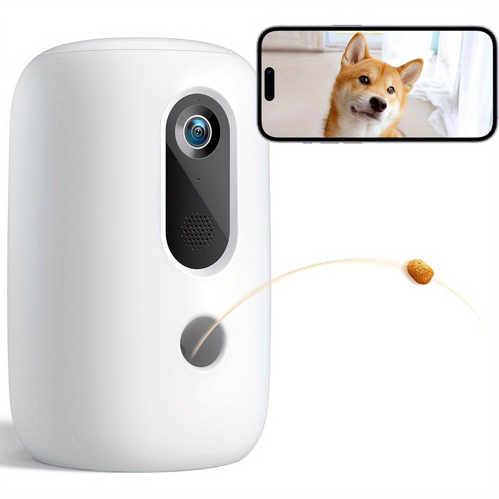 WiFi Pet Camera with Treat Dispenser 2K 1440p Video 2-Way Audio Night Vision Motion Alerts and Speaker for Remote Monitoring and Interactive Feeding