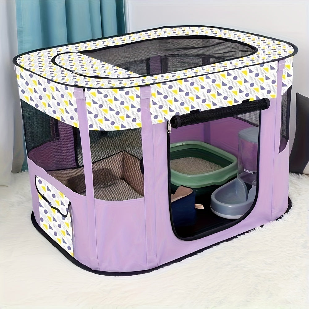 Foldable Cat Tent Spacious Breathable Mesh Cage for Cats and Kittens Indoor and Outdoor Play Perfect Gift for Cat Lovers